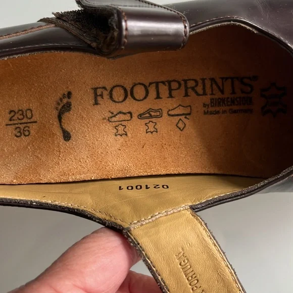 Footprints by Birkenstock Brown Leather Mary Jane Shoes - Picture 3 of 8